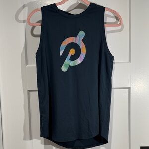 Peloton Women's Navy Tank with Multicolor Logo